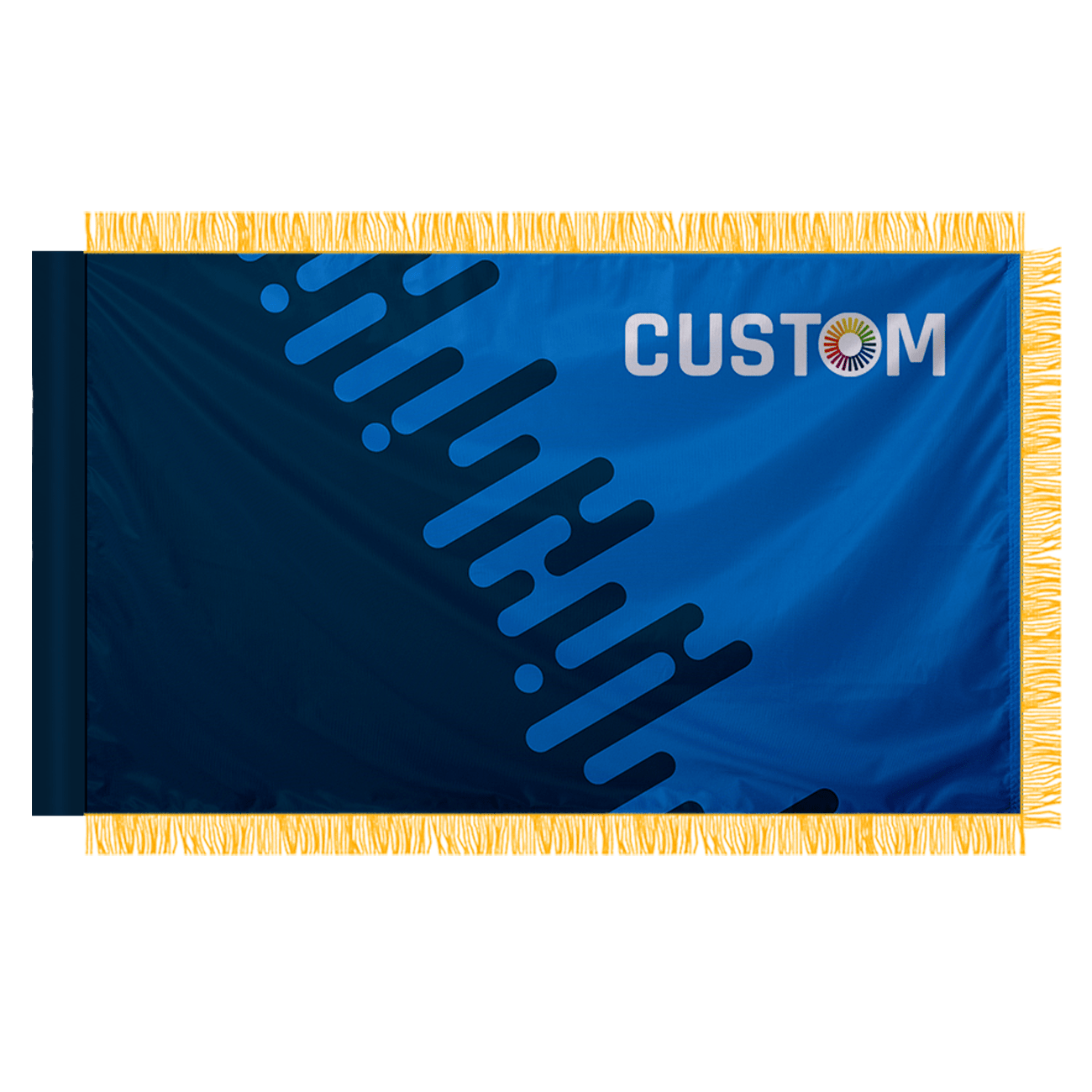 Custom Flag with Pole Sleeve and Gold Fringe - TAVCO