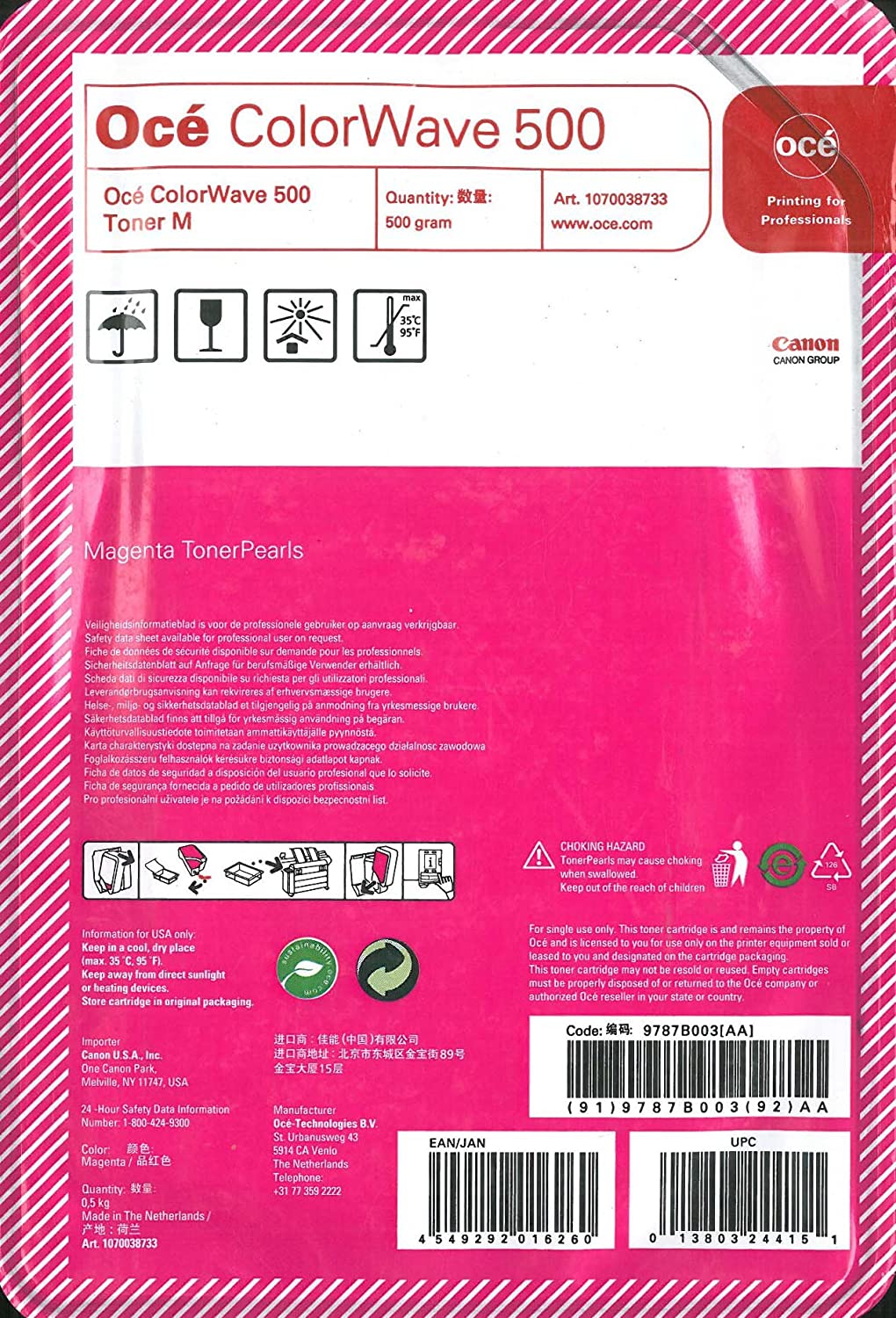 Oce Toner Pearls for ColorWave 500 - Magenta - 500 Grams 9787B005AA 1070038733 - TAVCO