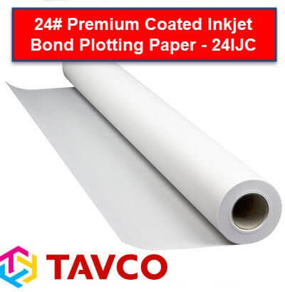 24# Premium Coated Inkjet Bond Plotting Paper - 24IJC - TAVCO