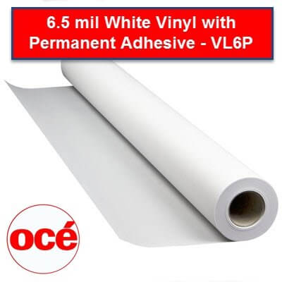 6.5 mil White Vinyl Permanent Adhesive - VL6P