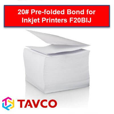 Folded Printer Paper - Well Log - 20lb Bright White Inkjet Packs - TAVCO