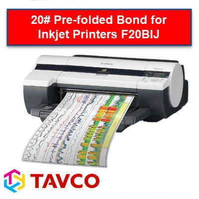 Folded Printer Paper - Well Log - 20lb Bright White Inkjet Rolls - TAVCO