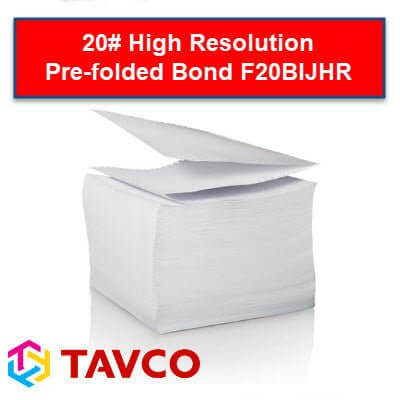 Folded Printer Paper - Well Log - 20LB High Resolution Inkjet Packs - TAVCO